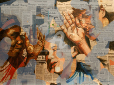 Картина под названием "Contained copy" - Kimberly Aring, Подлинное произведение искусства, Масло