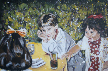 Картина под названием "Gossip" - Kimberly Aring, Подлинное произведение искусства, Масло