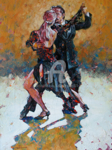 Painting titled "Passionate Pause at…" by Kimberly Aring, Original Artwork, Oil