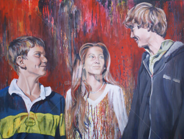 Painting titled "The Kids" by Kimberly Aring, Original Artwork, Acrylic