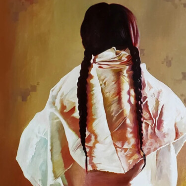 Malerei mit dem Titel "Braids" von Kimberly Burnett, Original-Kunstwerk, Öl