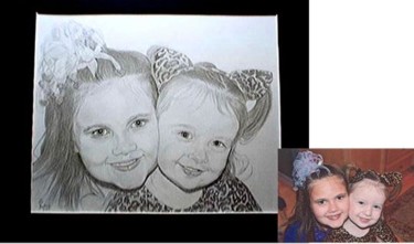 Drawing titled "Burford Girls" by Kim Burford, Original Artwork