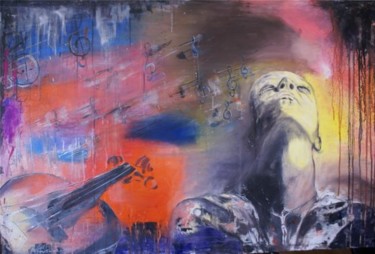 Painting titled "Sentir a Música" by Kim Cruz, Original Artwork
