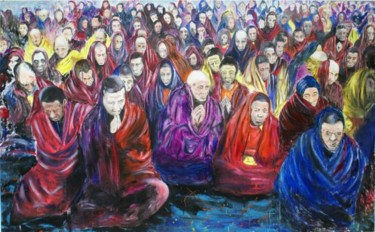 Painting titled "Meditação" by Kim Cruz, Original Artwork
