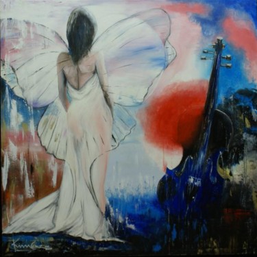 Painting titled "Música, a linguagem…" by Kim Cruz, Original Artwork