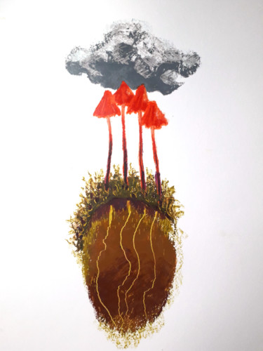 Petit monde - Mycena 2 Drawing titled "Petit monde - Mycen…" by Martina Kimmerle, Original Art, Pastel