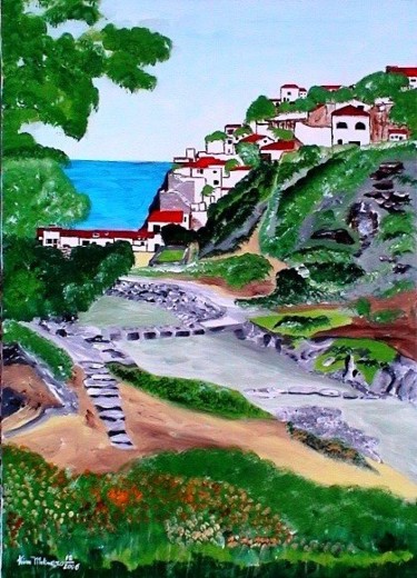 Pintura intitulada "Azenhas do Mar" por Kim Molinero, Obras de arte originais, Óleo