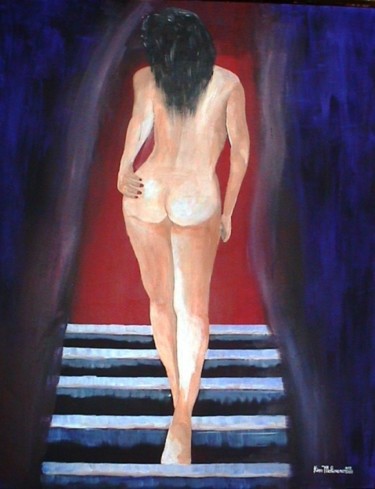 Pintura intitulada "Mulher - Escada da…" por Kim Molinero, Obras de arte originais, Óleo