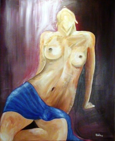 Pintura intitulada "Mulher Ausente" por Kim Molinero, Obras de arte originais, Óleo