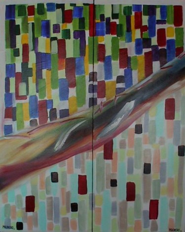 Pintura intitulada "Díptico Simbiose I…" por Kim Molinero, Obras de arte originais, Óleo