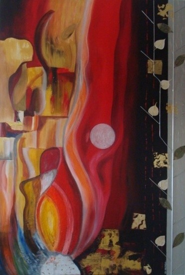 Pintura intitulada "4 ELEMENTOS + 4 EST…" por Kim Molinero, Obras de arte originais, Óleo