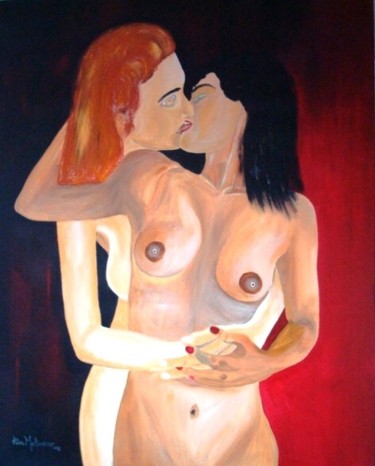 Pintura intitulada "Mulheres Amantes" por Kim Molinero, Obras de arte originais, Óleo