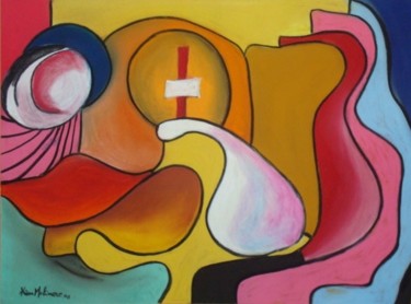 Pintura intitulada "Abstracto VII" por Kim Molinero, Obras de arte originais, Óleo