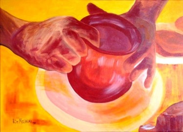 Pintura intitulada "Mãos que Falam XIX_…" por Kim Molinero, Obras de arte originais, Óleo