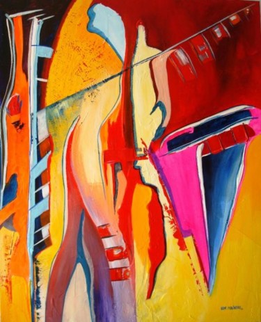 Pintura intitulada "Symbioses X - Barco…" por Kim Molinero, Obras de arte originais, Óleo