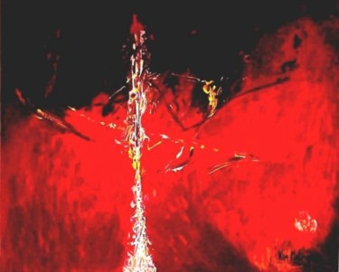 Pintura intitulada "Abstracto ardente d…" por Kim Molinero, Obras de arte originais, Óleo