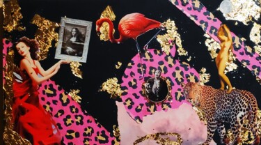 Collages titled "La déjantée" by Kimoï, Original Artwork, Collages