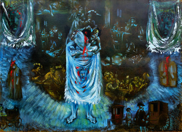 Painting titled "Veil of Veronica" by Gábor Rádóczy Gyarmathy, Original Artwork, Oil