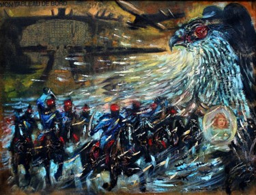Peinture intitulée "Hussars" par Gábor Rádóczy Gyarmathy, Œuvre d'art originale, Huile