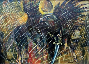 Картина под названием "War of independence" - Gábor Rádóczy Gyarmathy, Подлинное произведение искусства, Масло
