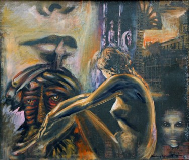 Malarstwo zatytułowany „Act” autorstwa Gábor Rádóczy Gyarmathy, Oryginalna praca, Olej