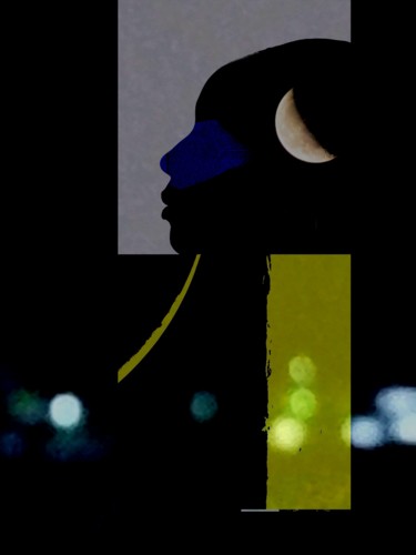 Thinking of the Moon 14x11x0.1 in ©2017 by Llewellyn Berry