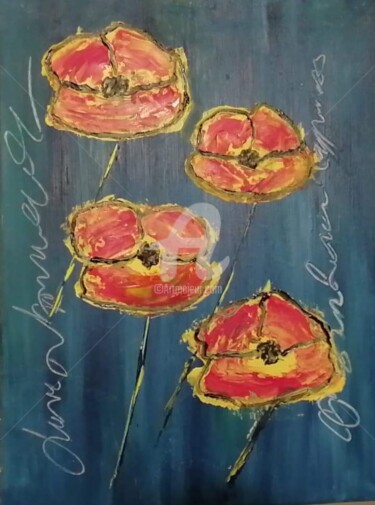 Painting titled "Flowers" by Kind Angel, Original Artwork, Acrylic