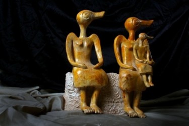Sculpture intitulée "histoire de femmes" par Kinekane Colisane, Œuvre d'art originale