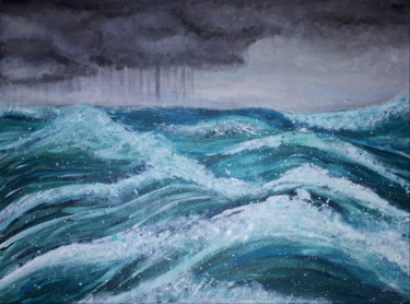Painting titled "Storm" by Kinga Skowrońska, Original Artwork, Acrylic