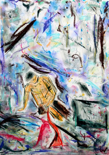 Rysunek zatytułowany „Wounded Shepherd-pa…” autorstwa Kinga Ogiegło, Oryginalna praca, Pastel