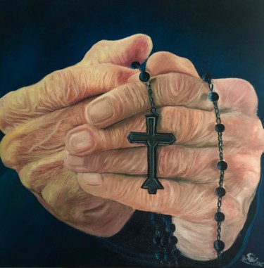 Painting titled "Prayer" by Kinga Sokol, Original Artwork, Oil