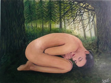 Schilderij getiteld "Roots" door Kinga Sokol, Origineel Kunstwerk