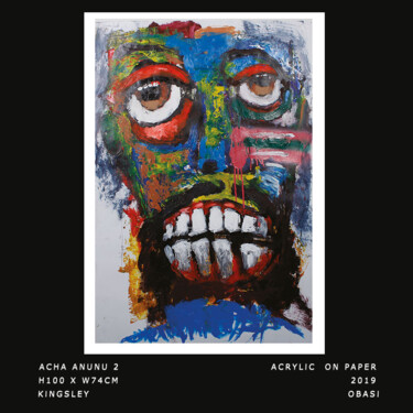 Картина под названием "ACHA ANUNU 2" - Kingsley Obasi Signature Art Gallery, Подлинное произведение искусства, Акрил