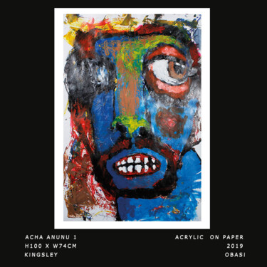 Malarstwo zatytułowany „ACHA ANUNU 1” autorstwa Kingsley Obasi Signature Art Gallery, Oryginalna praca, Akryl