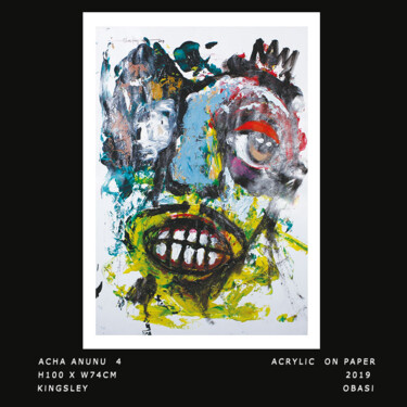 Malarstwo zatytułowany „ACHA ANUNU 4” autorstwa Kingsley Obasi Signature Art Gallery, Oryginalna praca, Akryl