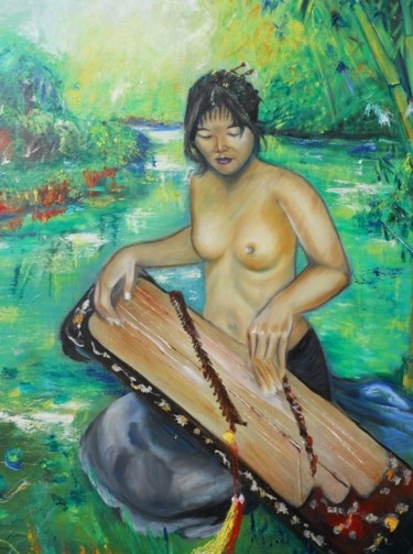 Peinture intitulée "quiêtude" par Kinhda Nguyen, Œuvre d'art originale