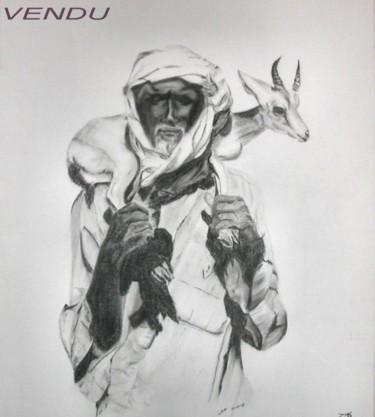 Peinture intitulée "Berger Arabe" par Patrick Dekint, Œuvre d'art originale