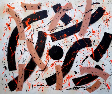 Painting titled "Composizione Black…" by Kino Mistral, Original Artwork, Acrylic