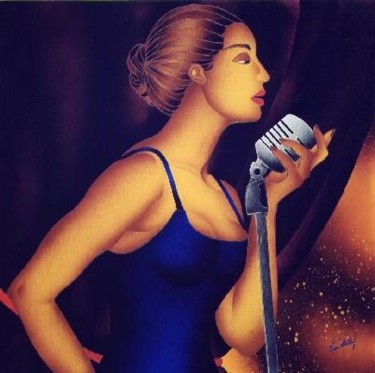 Painting titled "Jazz Singer" by Kino Mistral, Original Artwork