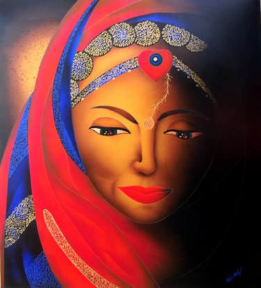 Painting titled "La Grande Madre - R…" by Kino Mistral, Original Artwork, Oil