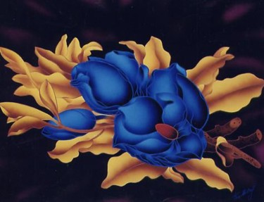 Pittura intitolato "Magnolia Blu" da Kino Mistral, Opera d'arte originale
