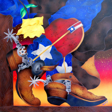 Malarstwo zatytułowany „Rodeo - Sunset Date” autorstwa Kino Mistral, Oryginalna praca