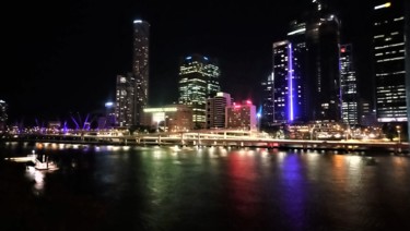 Photographie intitulée "Brisbane by night" par Christine Pons, Œuvre d'art originale, Photographie numérique