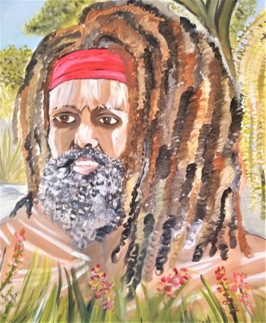 Schilderij getiteld "rasta" door Christine Pons, Origineel Kunstwerk, Acryl