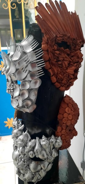 Скульптура под названием "Mixage" - Christine Pons, Подлинное произведение искусства, Коллажи