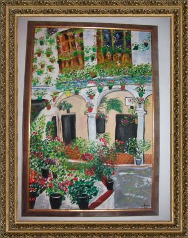 Peinture intitulée "SPANISH HOUSE" par Christine Pons, Œuvre d'art originale