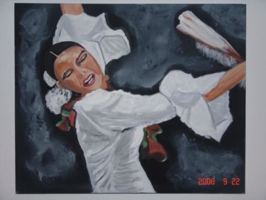 Painting titled "flamenco" by Christine Pons, Original Artwork