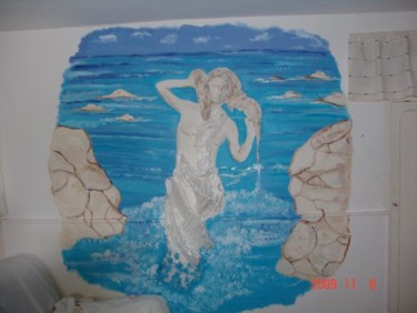 Peinture intitulée "Aphrodite au bain" par Christine Pons, Œuvre d'art originale