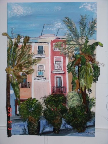 Painting titled "villa joyosa" by Christine Pons, Original Artwork, Acrylic