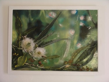 Painting titled "fleur d eucalyptus" by Christine Pons, Original Artwork, Acrylic
